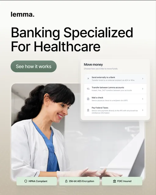 Lemma Technologies ad creative: Lemma - Modern Banking for Medical Practices