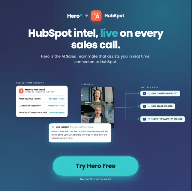 Vivun, Inc ad creative: HubSpot users: meet Hero